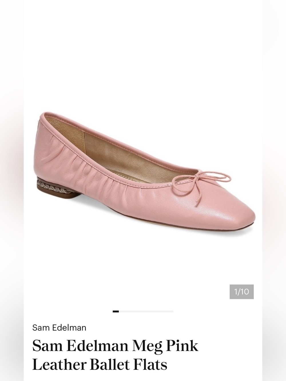 Sam Edelman Meg Pink Leather Ballet Flats - Picture 2 of 8